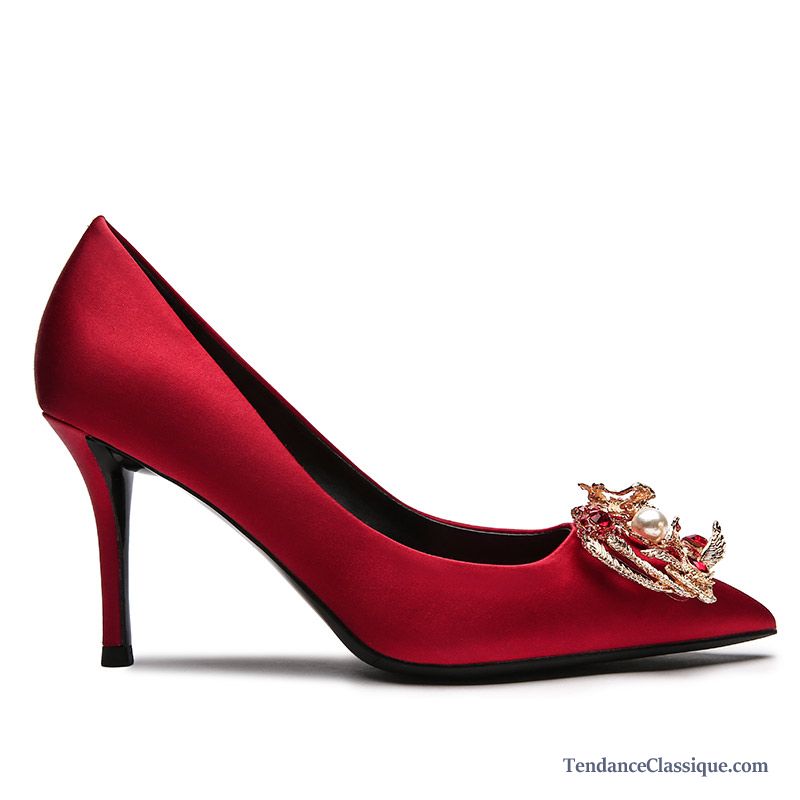 Escarpins Rouges À Talons, Escarpins Classe Femme