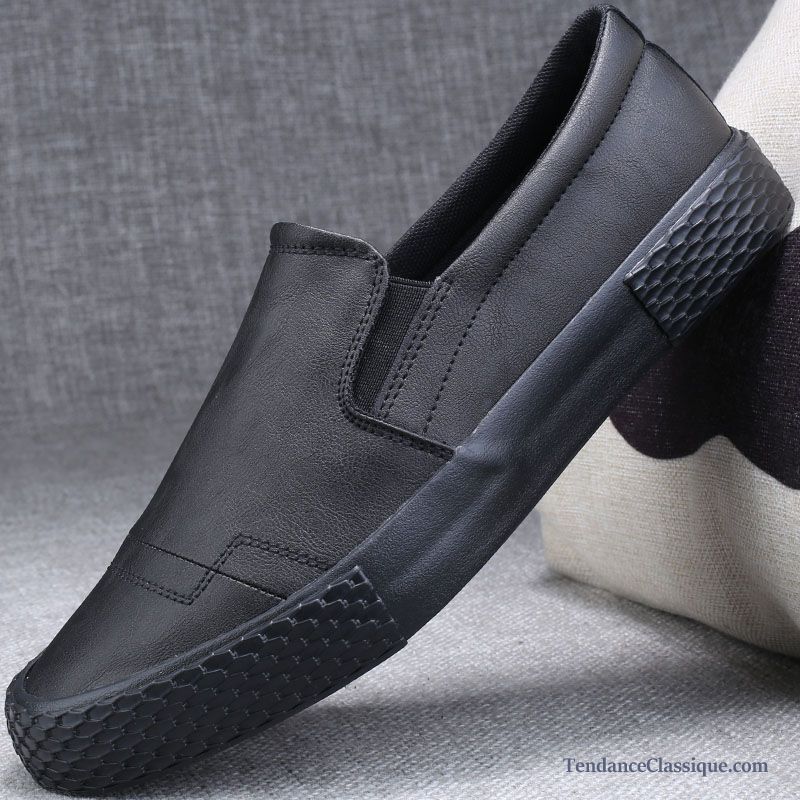 Mocassin Homme Noir Vernis Ambre, Chaussure Homme Mocassin Cuir