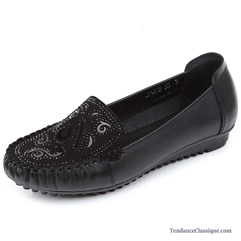 Mocassin Noir Femme, Mocassin Daim Femme France