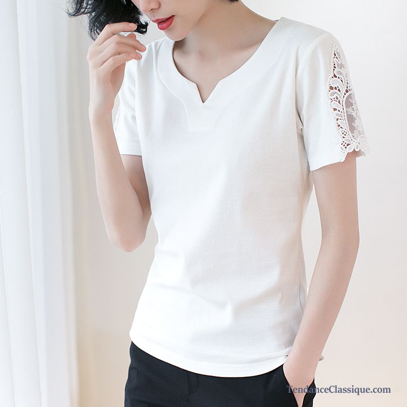 T Shirt En Coton, Tee Shirt Paillette Femme