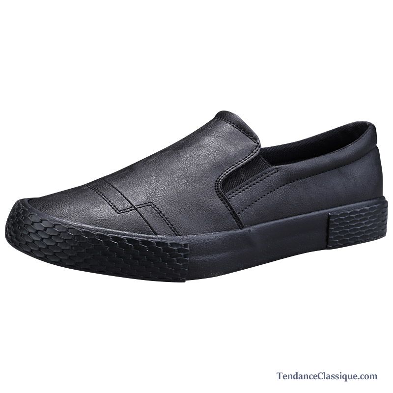 Mocassin Homme Noir Vernis Ambre, Chaussure Homme Mocassin Cuir